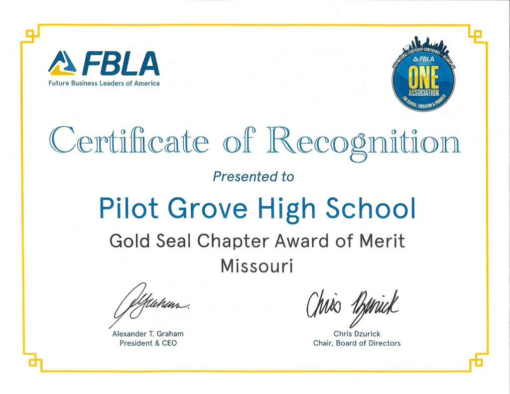 FBLA Gold Seal 